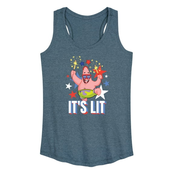 SpongeBob SquarePants - Lit Fireworks Patrick - Women's Racerback Tank Top