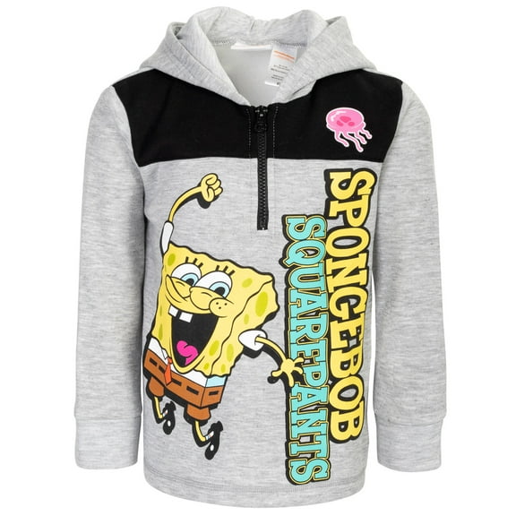 SpongeBob SquarePants Little Boys Fleece Half Zip Hoodie Toddler to Big Kid