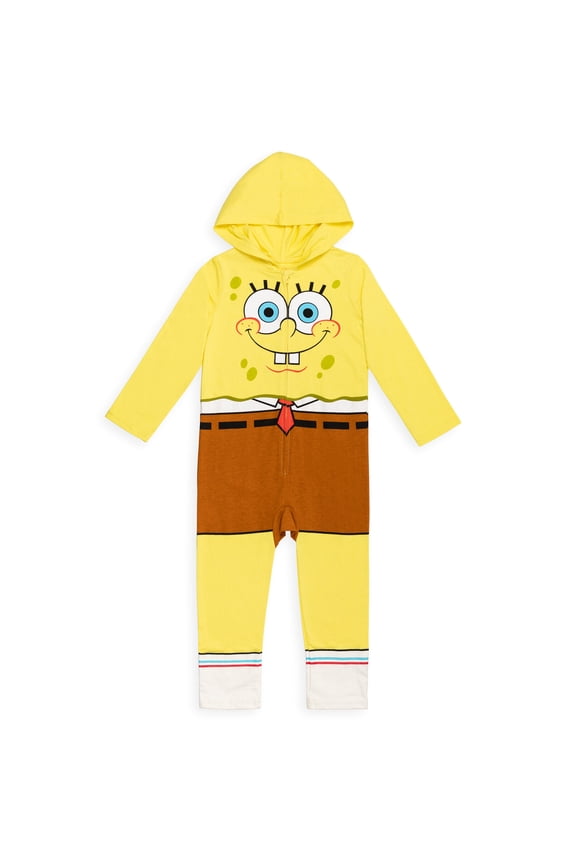 SpongeBob SquarePants Little Boys Zip Up Cosplay Costume Coverall Newborn to Big Kid
