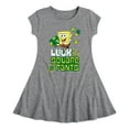 thumbnail image 1 of SpongeBob SquarePants - Luck Of The Square Pants - Girls Fit And Flare Cap Sleeve Dress, 1 of 1