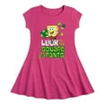 thumbnail image 1 of SpongeBob SquarePants - Luck Of The Square Pants - Girls Fit And Flare Cap Sleeve Dress, 1 of 1