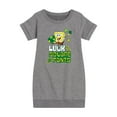 thumbnail image 1 of SpongeBob SquarePants - Luck Of The Square Pants - Girls Ss Fleece Dress, 1 of 1