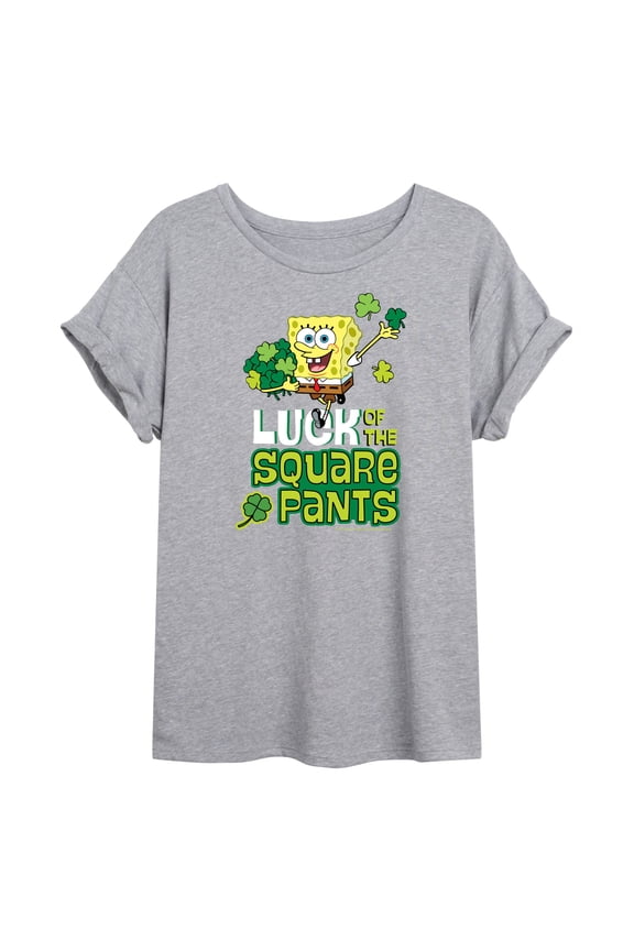 - Luck Of The Square Pants - Juniors Ideal Flowy Muscle T-Shirt