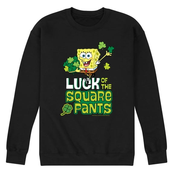 SpongeBob SquarePants - Luck Of The Square Pants - Men's Crew Neck Fleece Pullover