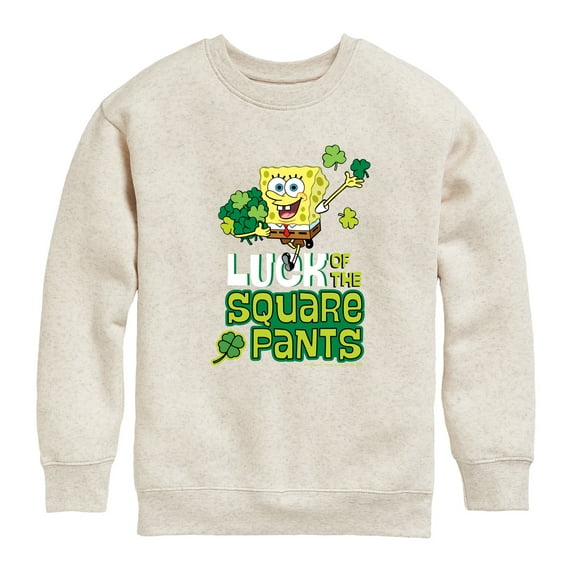 SpongeBob SquarePants - Luck Of The Square Pants - Toddler And Youth Crewneck Fleece Sweatshirt