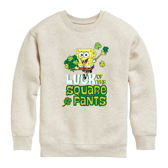 SpongeBob SquarePants - Luck Of The Square Pants - Toddler And Youth Crewneck Fleece Sweatshirt