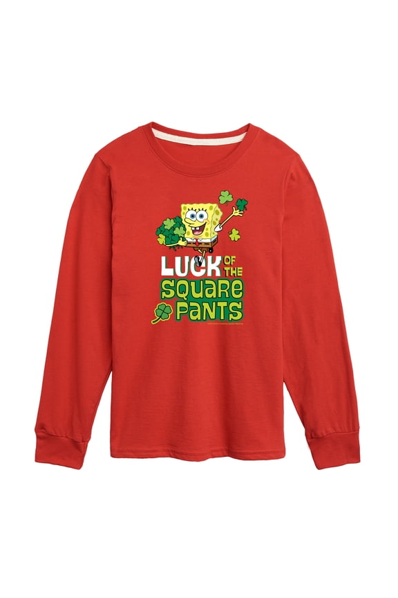 - Luck Of The Square Pants - Toddler And Youth Long Sleeve Graphic T-Shirt