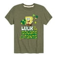 thumbnail image 1 of SpongeBob SquarePants - Luck Of The Square Pants - Toddler And Youth Short Sleeve Graphic T-Shirt, 1 of 6