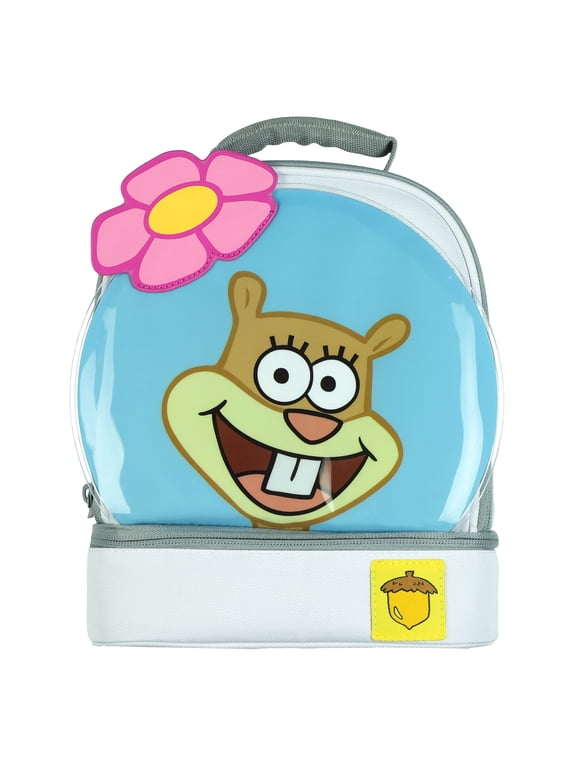 SpongeBob SquarePants Lunch Bag Sandy Cheeks Dual Compartment Insulated Tote 10"