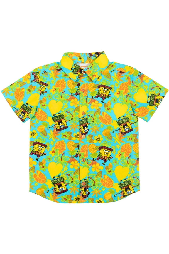 SpongeBob SquarePants Matching Family Hawaiian Button Down Shirt Toddler to Big Kid