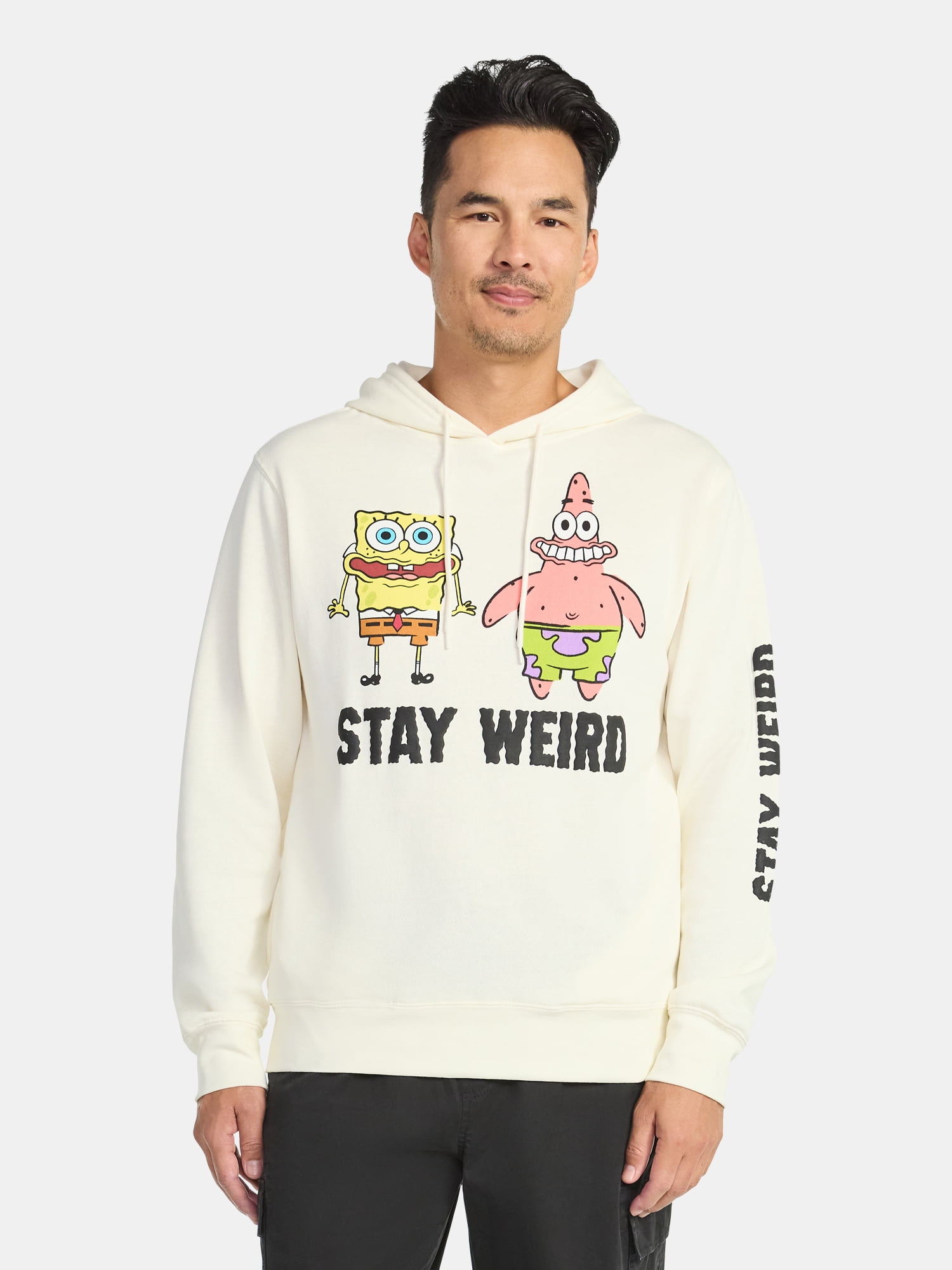 SpongeBob SquarePants Men's and Big Men's Stay Weird Graphic Hoodie, Sizes S-3XL