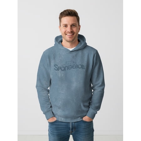 SpongeBob SquarePants, Men's & Big Men's Graphic Mineral Wash Hoodie, Sizes XS-5XL