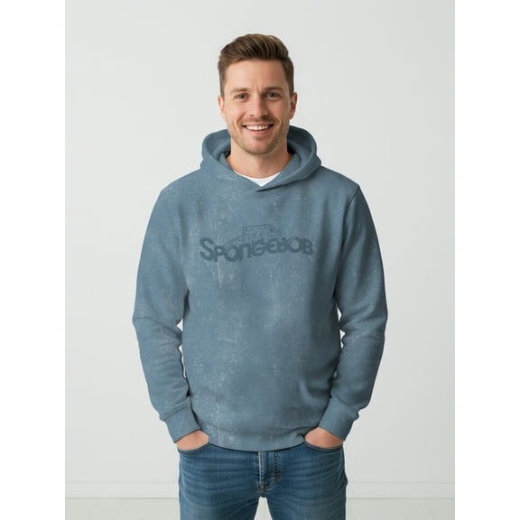 SpongeBob SquarePants, Men's & Big Men's Graphic Mineral Wash Hoodie, Sizes XS-3XL