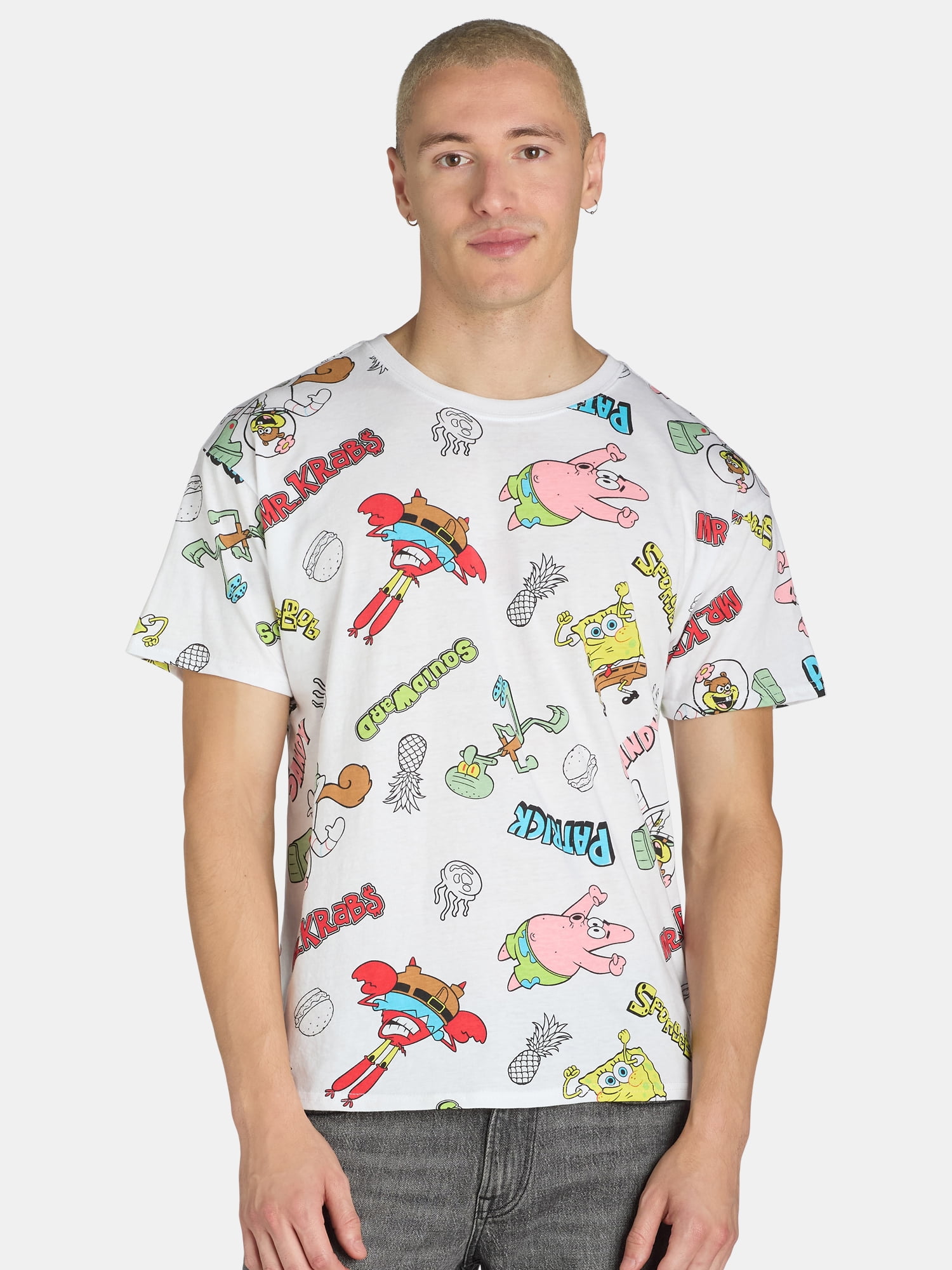 SpongeBob SquarePants Men's & Big Men's Graphic Print Tee with Short ...