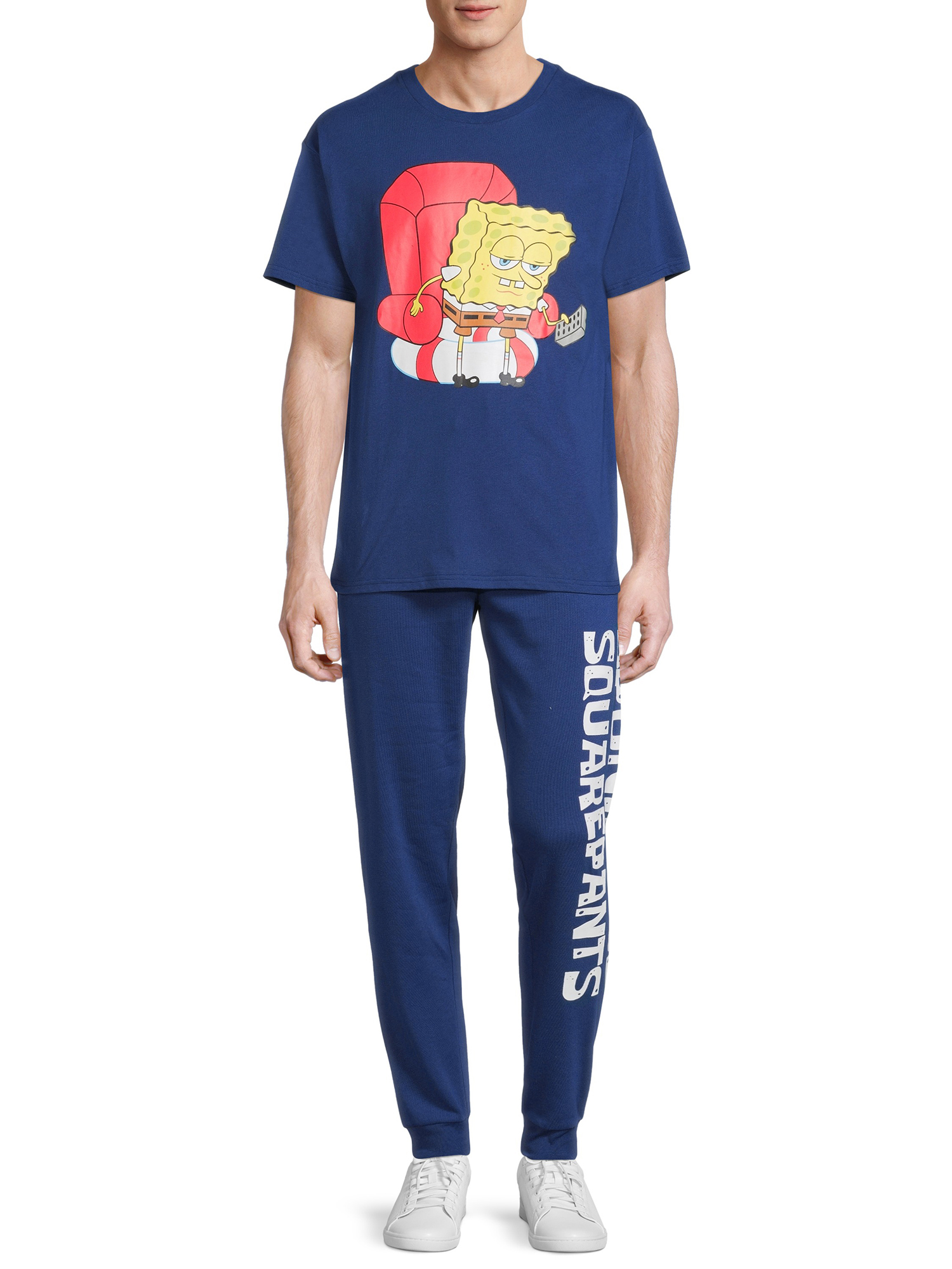 SpongeBob SquarePants Men's & Big Men's Short Sleeve Graphic T-Shirt & Jogger Sweatpants, 2-Piece Set, Sizes S-2X Men's Space Jam Graphic Tee & Sweatpants - image 1 of 5
