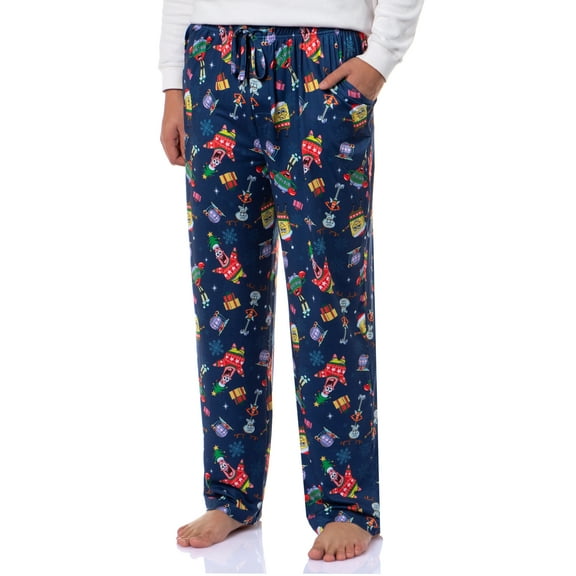 SpongeBob SquarePants Men's Christmas Ugly Sweater Sleep Tossed Print Pajama Pants