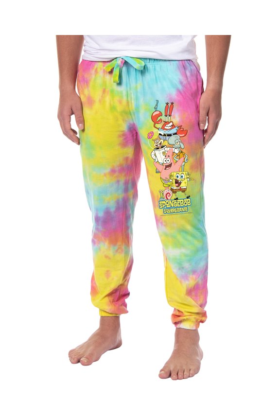 SpongeBob SquarePants Men's Friends Sleep Tie-Dye Pajama Pants For Adults
