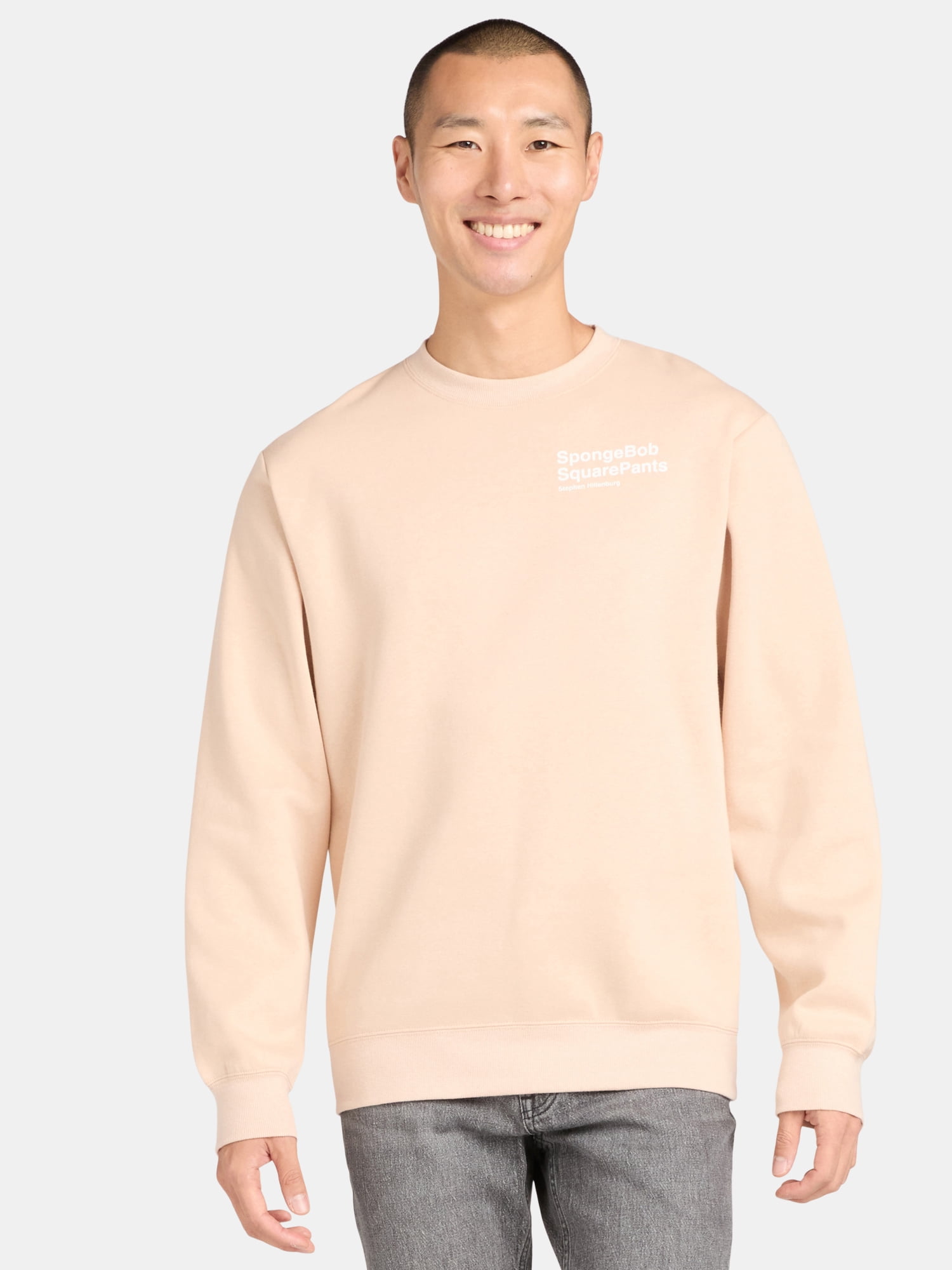 SpongeBob SquarePants Men's Graphic Print Sweatshirt with Long Sleeves, Sizes S-2XL