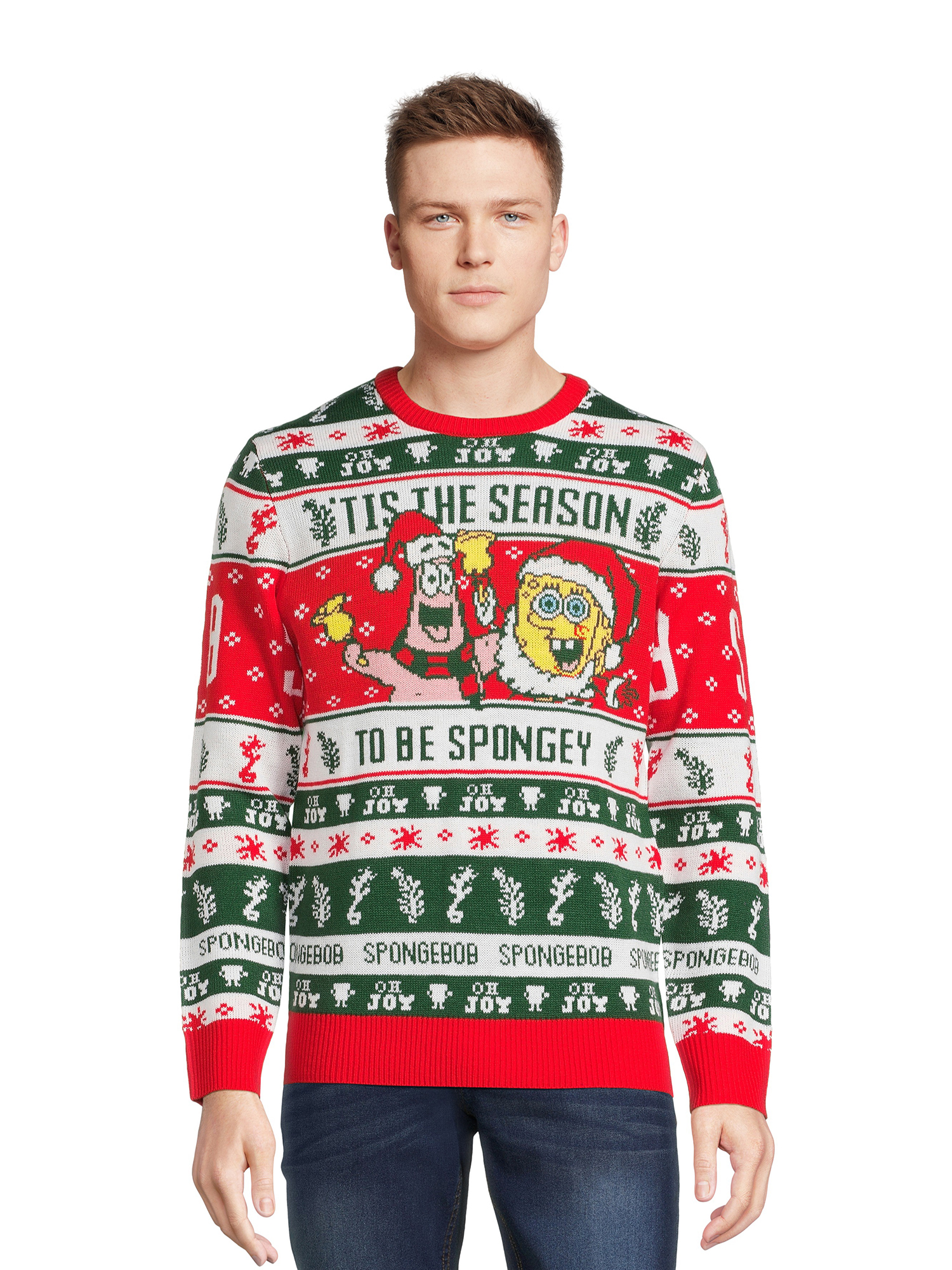 SpongeBob SquarePants Men's Holiday Ugly Sweater, Sizes SXL