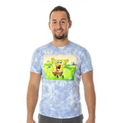 SpongeBob SquarePants Men's Jump For Joy Bleach Wash Dye T-Shirt