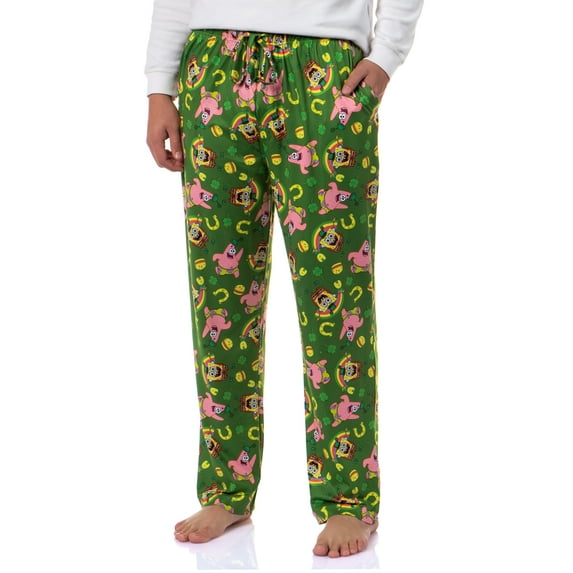 SpongeBob SquarePants Men's Saint Patrick's Day Tossed Print Sleep Pajama Pants For Adults