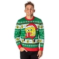 thumbnail image 1 of SpongeBob SquarePants Men's Santa SpongeBob And Ornaments Ugly Sweater Knit Pullover, 1 of 4