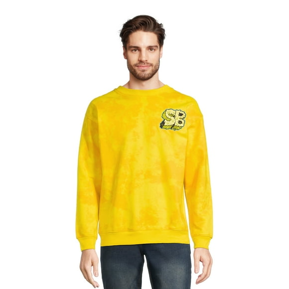 SpongeBob SquarePants Men's and Big Men’s Graphic Sweatshirt with Embroidery, Sizes S-2XL
