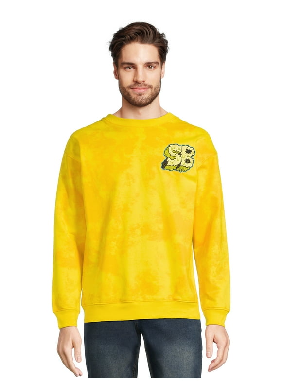 SpongeBob SquarePants Men's and Big Men’s Graphic Sweatshirt with Embroidery, Sizes S-2XL