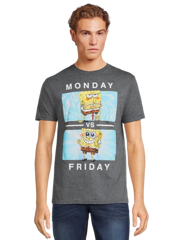 Men's and Big Men's Monday vs Friday Graphic Tee, S-3XL