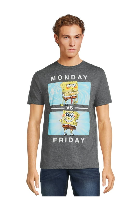 Men's and Big Men's Monday vs Friday Graphic Tee, S-3XL