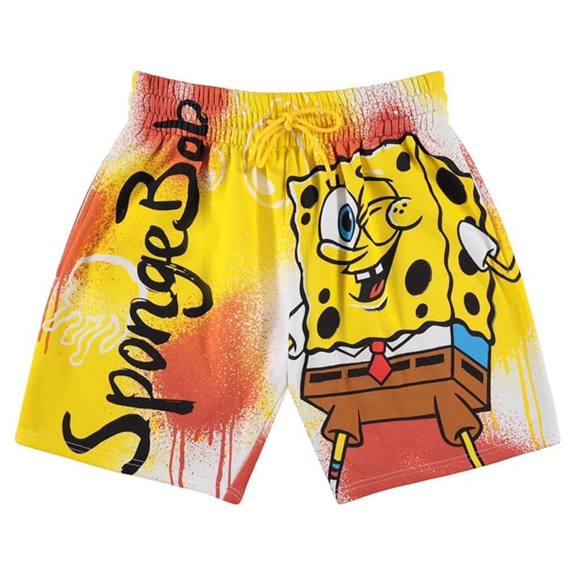 SpongeBob SquarePants Mens Shorts, Graphic SpongeBob Basketball Shorts Yellow - XL - Walmart.com