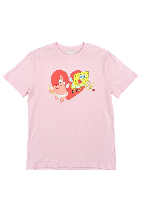 Mens Light Pink Short Sleeve Graphic T-Shirt X-Large