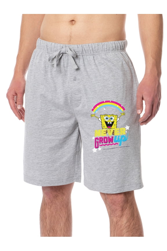 SpongeBob SquarePants Mens' Never Grow Up Sleep Lounge Pajama Shorts