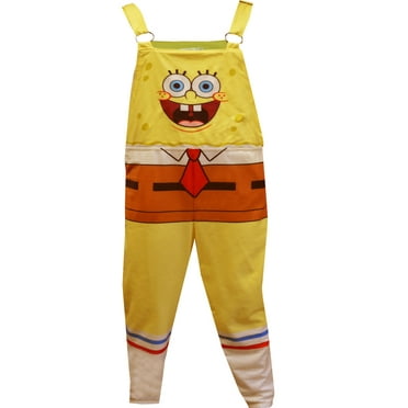 SpongeBob SquarePants Mens SpongeBob Overalls Jammerall Unisex Adult Onesie Pajama (Medium)
