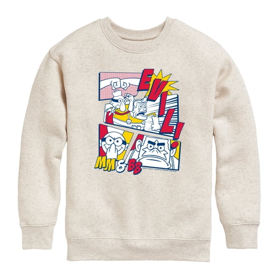 SpongeBob SquarePants - Mermaid Man And Barnacle Boy Comic Panels - Youth Boys Crew Fleece Sweatshirt