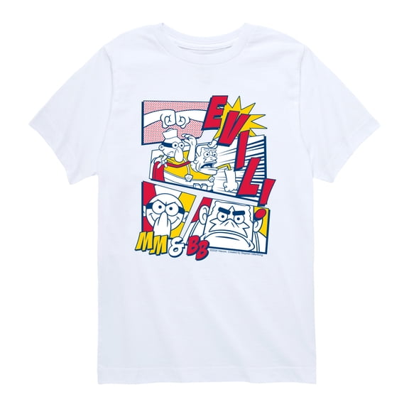 SpongeBob SquarePants - Mermaid Man And Barnacle Boy Comic Panels - Youth Boys Short Sleeve Graphic T-Shirt