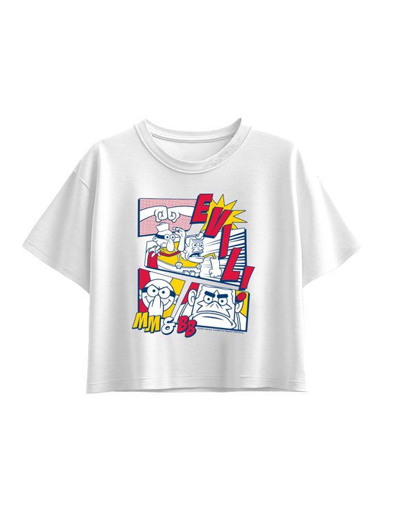 - Mermaid Man And Barnacle Boy Comic Panels Girls' Short Sleeve Boxy Graphic T-Shirt