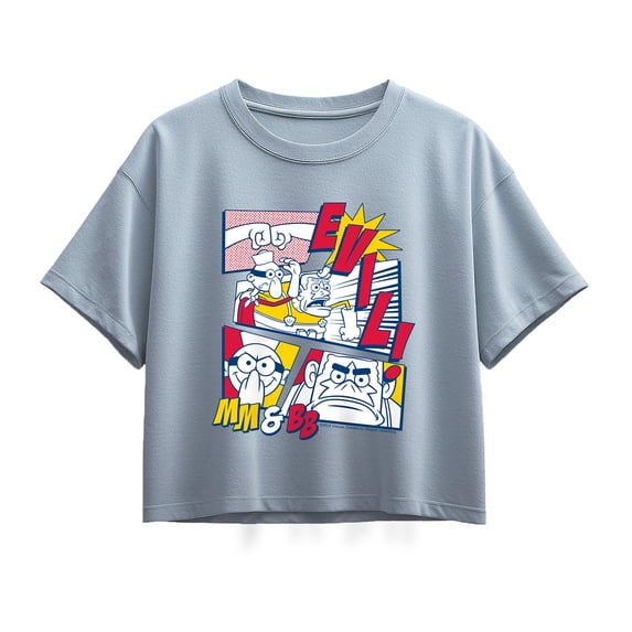 SpongeBob SquarePants - Mermaid Man And Barnacle Boy Comic Panels - Youth Girls Boxy T-Shirt