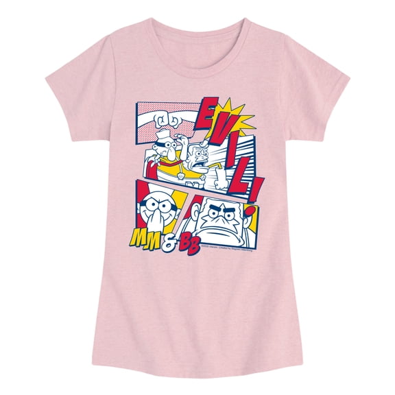 SpongeBob SquarePants - Mermaid Man And Barnacle Boy Comic Panels - Youth Girls Fitted Short Sleeve T-Shirt