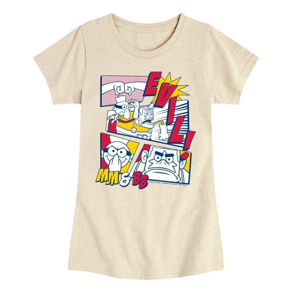 SpongeBob SquarePants - Mermaid Man And Barnacle Boy Comic Panels - Youth Girls Fitted Short Sleeve T-Shirt