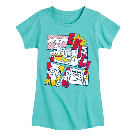 SpongeBob SquarePants - Mermaid Man And Barnacle Boy Comic Panels - Youth Girls Fitted Short Sleeve T-Shirt