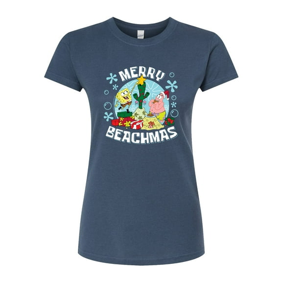SpongeBob SquarePants - Merry Beachmas - Juniors Fitted Graphic T-Shirt