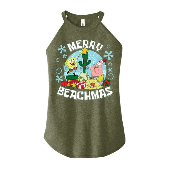 SpongeBob SquarePants - Merry Beachmas - Juniors High Neck Tank Top