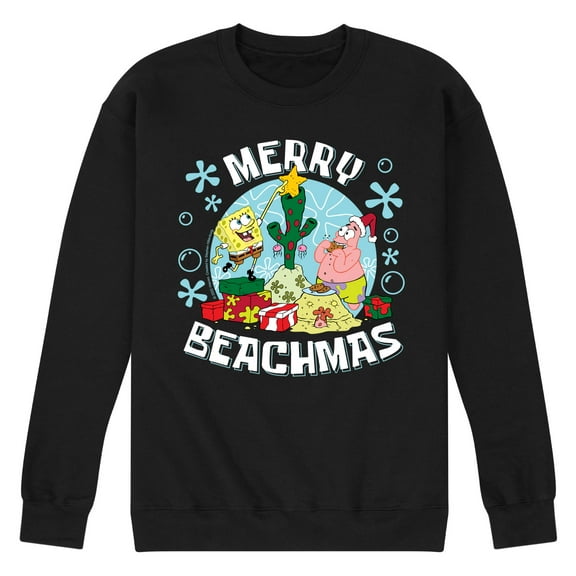 SpongeBob SquarePants - Merry Beachmas - Men's Crew Neck Fleece Pullover