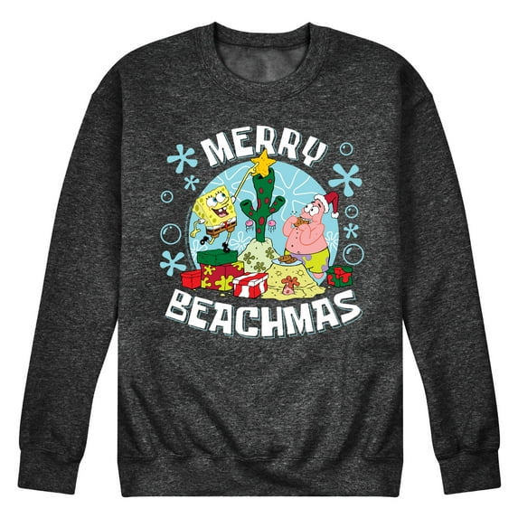 SpongeBob SquarePants - Merry Beachmas - Men's Crew Neck Fleece Pullover