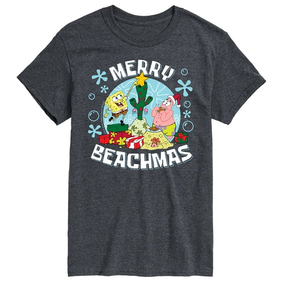 SpongeBob SquarePants - Merry Beachmas Patrick and Spongebob - Men's Short Sleeve Graphic T-Shirt