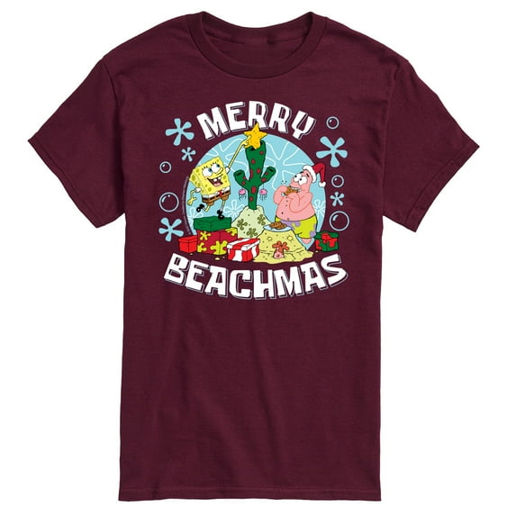 SpongeBob SquarePants - Merry Beachmas Patrick and Spongebob - Men's Short Sleeve Graphic T-Shirt