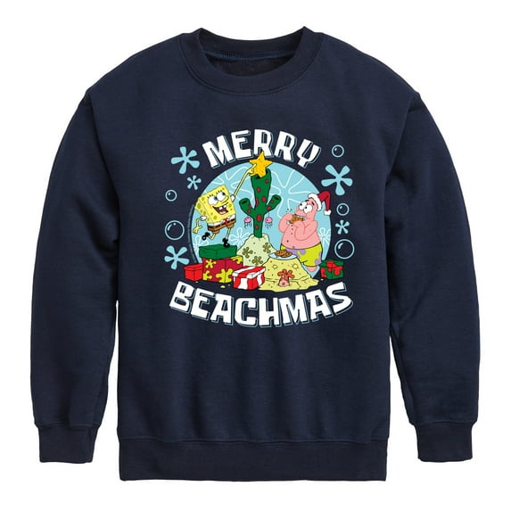 SpongeBob SquarePants - Merry Beachmas - Toddler And Youth Crewneck Fleece Sweatshirt