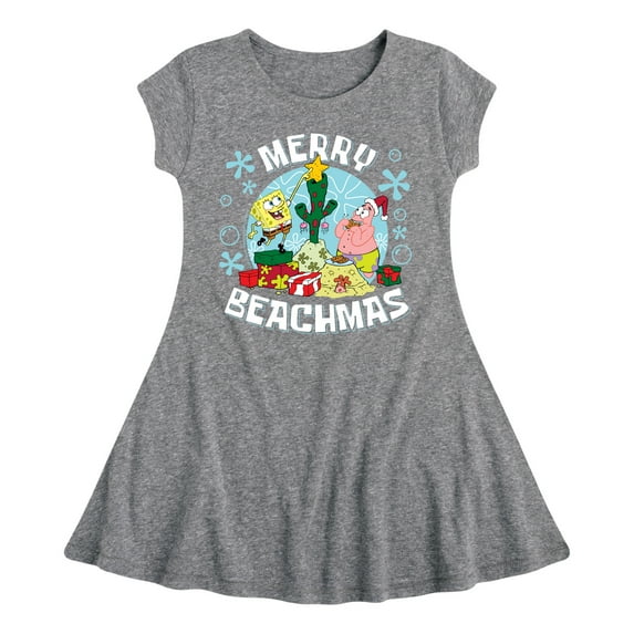 SpongeBob SquarePants - Merry Beachmas - Toddler And Youth Girls Fit And Flare Dress