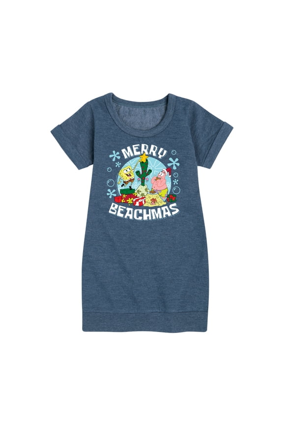 - Merry Beachmas - Toddler And Youth Girls Fleece Dress